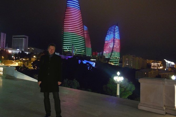 Baku by Night: Small-Group Walking Tour - The Flame Towers after dark