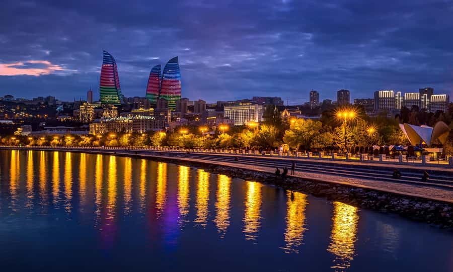 Baku: Caspian Sea Boat Tour with City Skyline Views - Maiden Tower, Tele Tower, and the old and new city