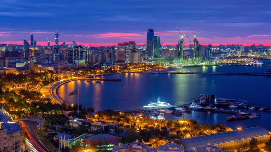 Baku Lights Night Tour with Hotel Pickup - Maiden Tower appears as part of the city view