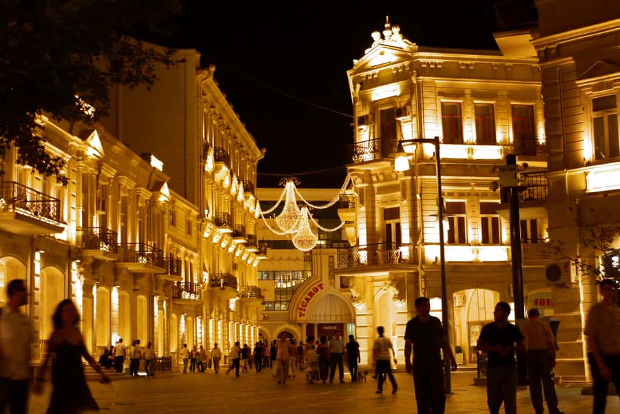 Baku Panoramic Night Tour - The Flame Towers under night lights