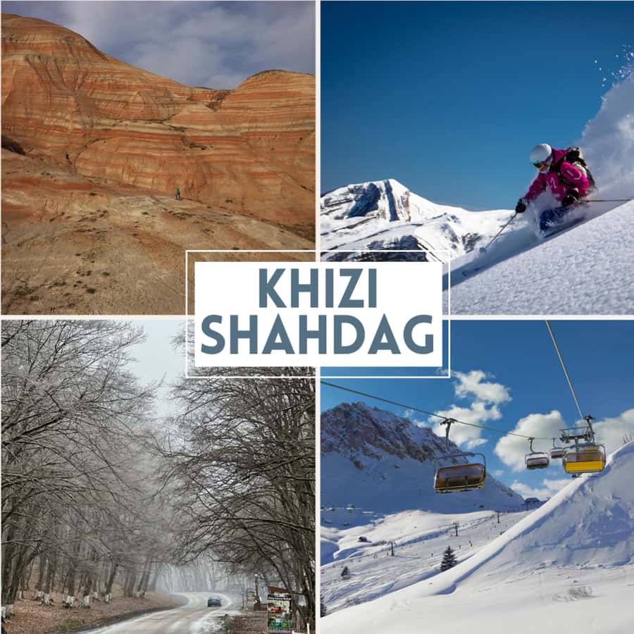 From Baku: Candy Mountains and Shahdag Tour - Khizi’s CandyCane mountains make the early stop worthwhile
