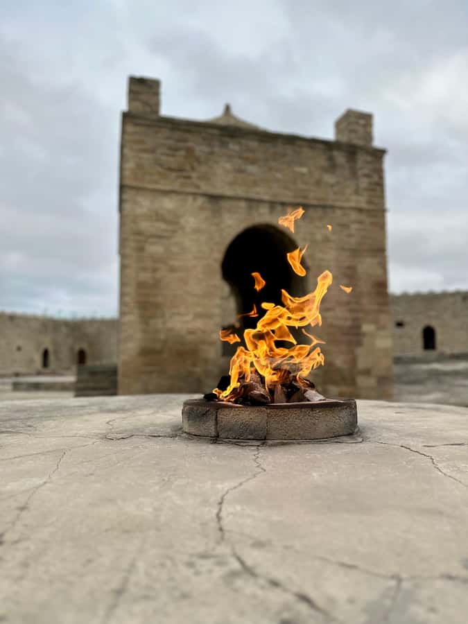 Gobustan & Mud, Fire Temple, Burning Mountain, H.A. Center - Ateshgah Fire Temple explains Baku’s sacred flames